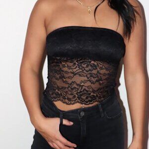 Black Lace Tube Top